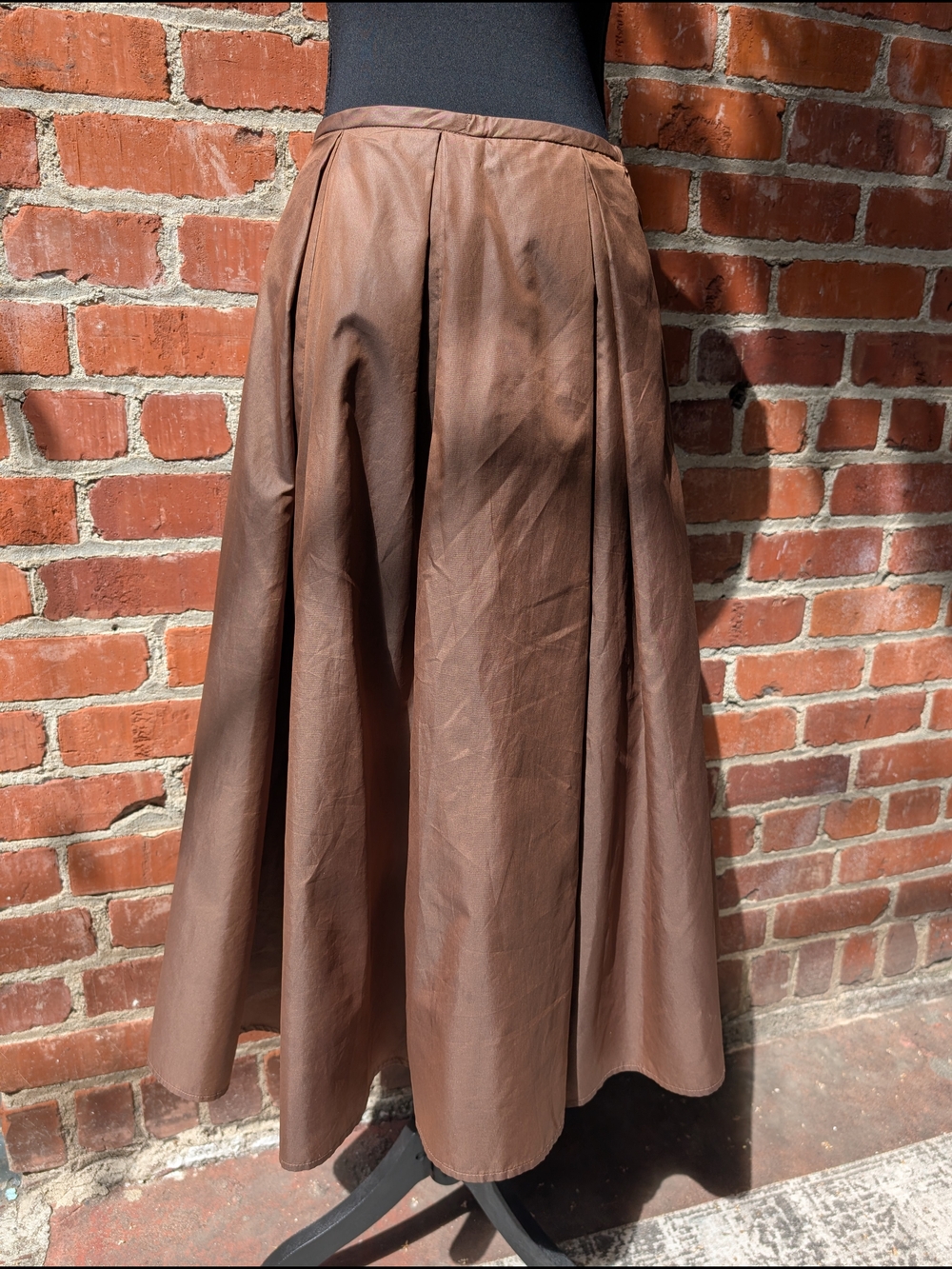 Brown Full-Length Pleated Women’s Skirt